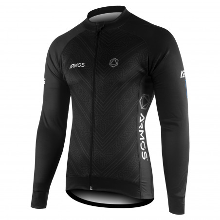 Maillot De Cyclisme Manches Longues Homme – Polyester/élasthanne – Respirant, Bandes Réfléchissantes – 3 Poches Arrière
