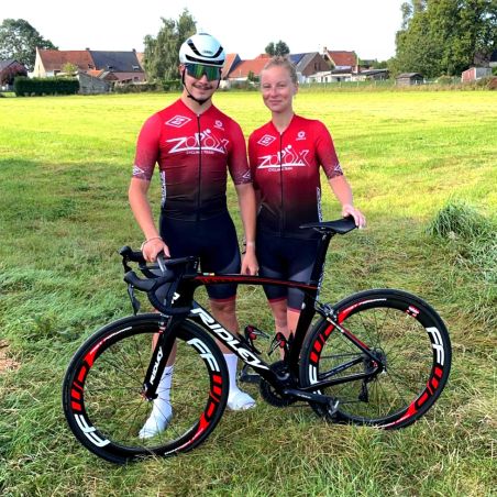 CUISSARD CYCLISME PRO LASER Avec bretelles - BU602C - TEAM ZOOX