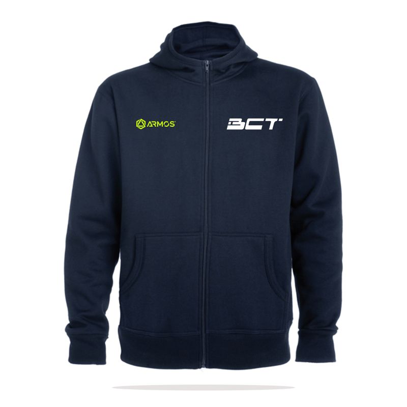 SWEAT ZIPPÉ CAPUCHE COTON Ecusson coeur - Homme / Enfant - R6421 - BOUGUENAIS CLUB TRIATHLON