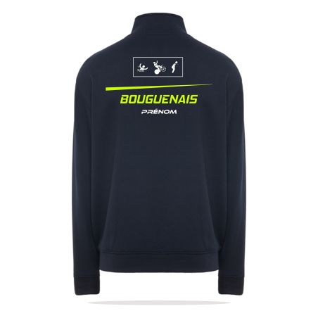SWEAT ZIPPÉ COTON Ecusson coeur - Adulte / Enfant - R6439 - BOUGUENAIS CLUB TRIATHLON