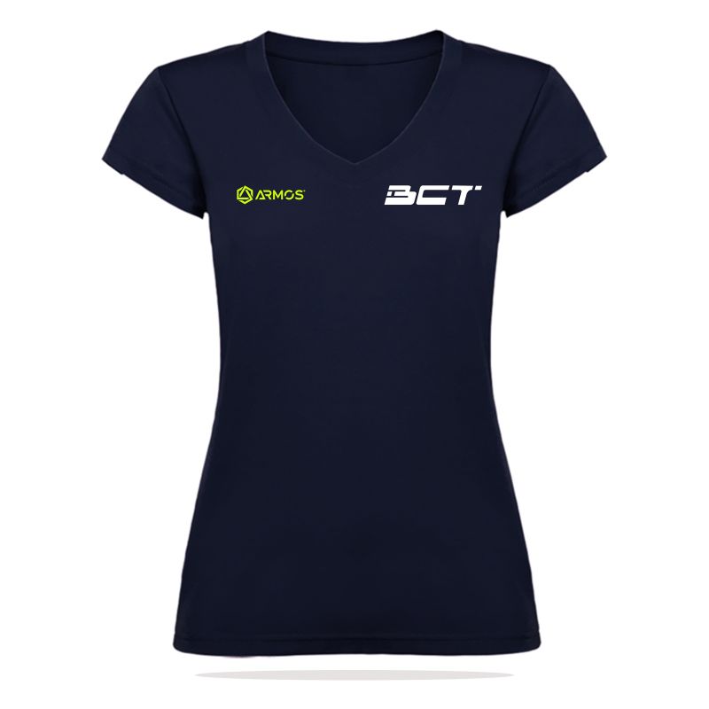 T-SHIRT COTON 155g Col V Ecusson coeur - Femme - R6646 - BOUGUENAIS CLUB TRIATHLON