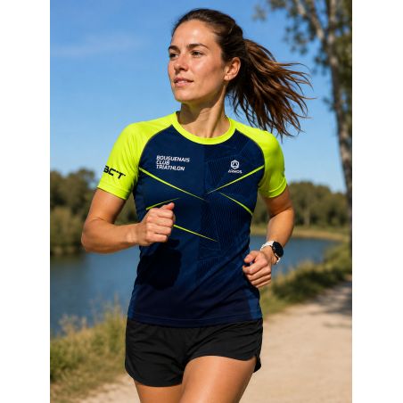 MAILLOT RUNNING PERFO R+ Manches courtes - Femme - BU705F - BOUGUENAIS CLUB TRIATHLON