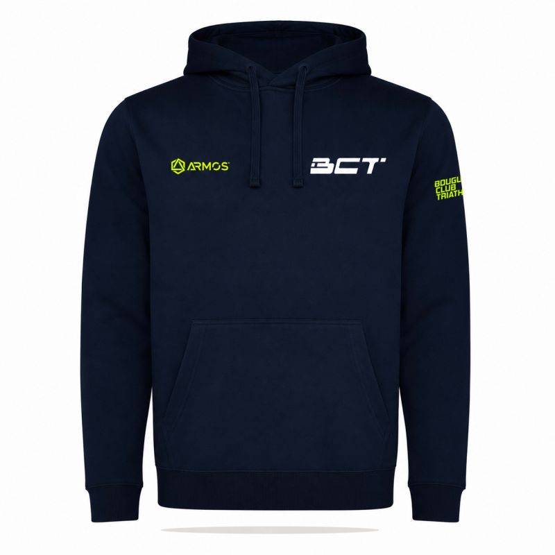 SWEAT CAPUCHE COTON Ecusson coeur - Homme / Enfant - R1067H/E - BOUGUENAIS CLUB TRIATHLON