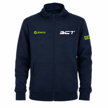 SWEAT ZIPPÉ CAPUCHE COTON Ecusson coeur - Homme / Enfant - R6421 - BOUGUENAIS CLUB TRIATHLON
