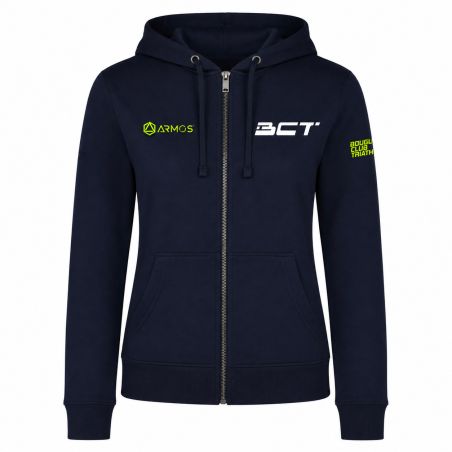 SWEAT ZIPPÉ CAPUCHE COTON Ecusson coeur - Femme - R6425 - BOUGUENAIS CLUB TRIATHLON