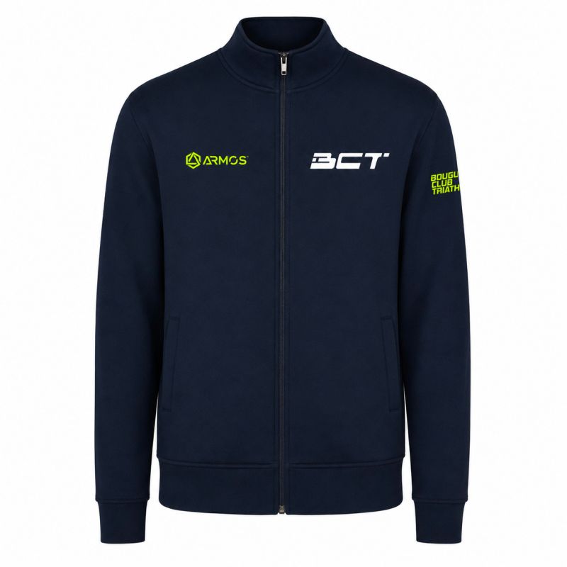 SWEAT ZIPPÉ COTON Ecusson coeur - Adulte / Enfant - R6439 - BOUGUENAIS CLUB TRIATHLON
