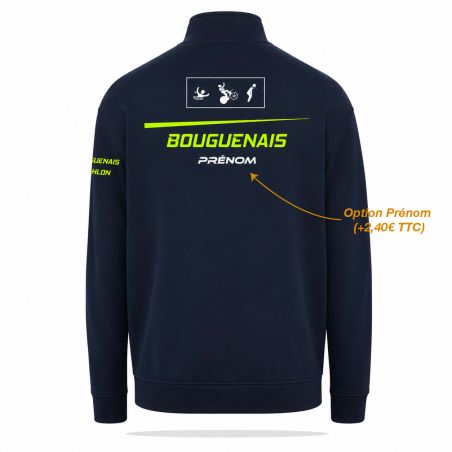 SWEAT ZIPPÉ COTON Ecusson coeur - Adulte / Enfant - R6439 - BOUGUENAIS CLUB TRIATHLON