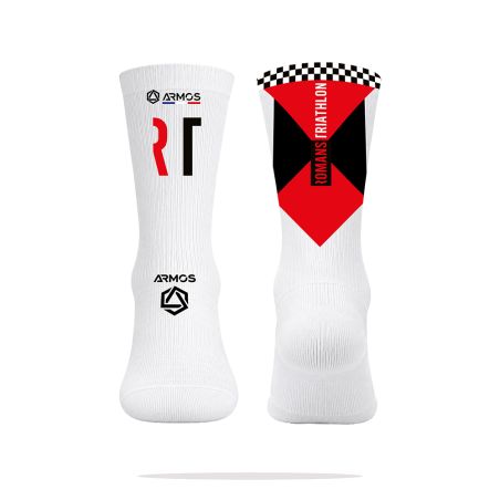 CHAUSSETTES MI-HAUTES TRIATHLON Sublimées - HY800 - ROMANS TRIATHLON